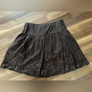 Gap skirt. Brown with gold sequins at bottom. Size 8